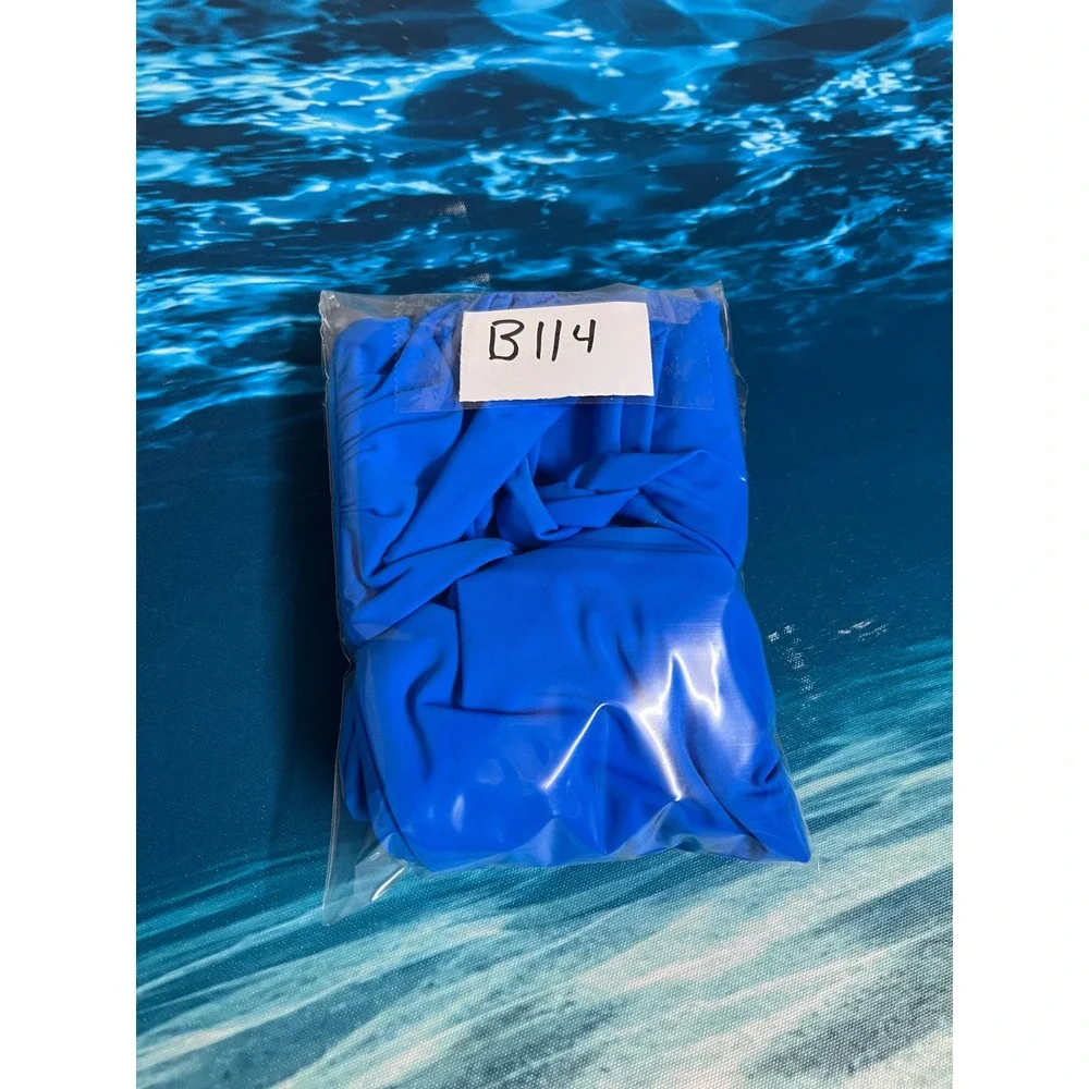 ☀️Zaful Blue O-Ring Bandeau Bikini Set High Cut Swimsuit NWT